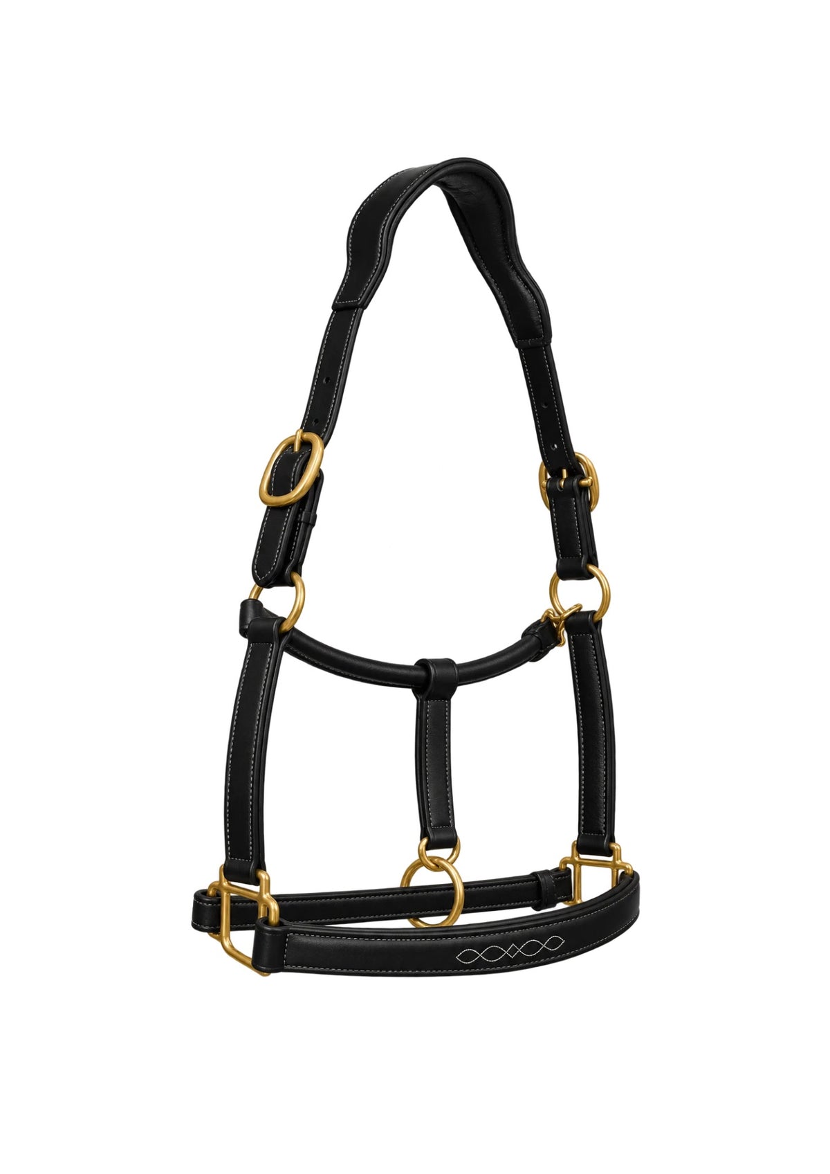 Fancy Stitched Shaped Halter (brass)