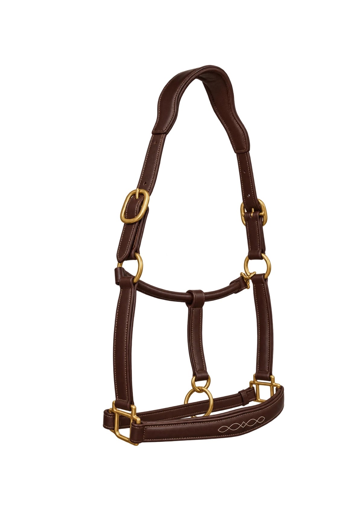 Fancy Stitched Shaped Halter (brass)